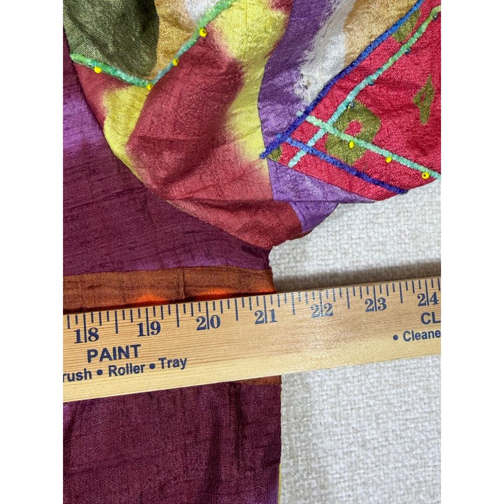 Sandy Starkman Women M Multicolor Silk Long Sleeve Boho Lagenlook Artsy Jacket - Picture 5 of 11